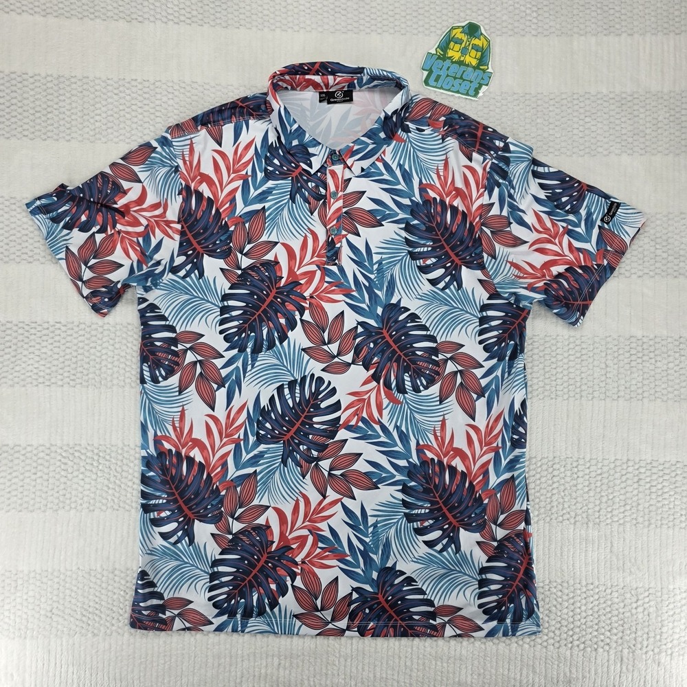 Greenside Golf Polo Shirt Mens XXL 2XL Floral Hawaiian Casual Short Sleeve